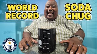 Fastest 2L SODA CHUG with Badlands  Guinness World Records [upl. by Jempty]