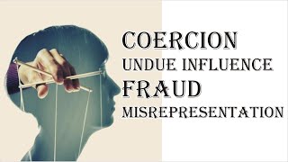 Coercion Undue Influence Fraud Misrepresentation  Indian Contract Act 1872  Law Guru [upl. by Nuhsal144]