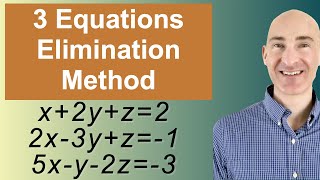 Solving Systems of 3 Equations Elimination [upl. by Epuladaug]