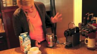 Nespresso Aeroccino Plus Frother Review Frothing Almond Milk [upl. by Alaric933]